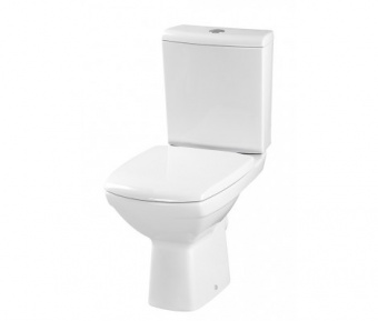 Унитаз-компакт CARINA  NEW CLEAN ОN 011 3/5 с кр.дюропл. SLIM Lifting, easy-off, белый безободковый - керамическая плитка - Унитазы 