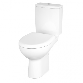 Унитаз-компакт NATURE NEW CLEAN ON 011 3/5, с кр.дюропл., lifting, easy-off, белый безободковый - керамическая плитка - Унитазы 