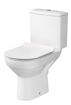 Унитаз-компакт CITY NEW CLEAN ON 011 3/5, сиденье дюр.SLIM, lift, белый, безободковый - керамическая плитка - Унитазы 
